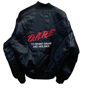 Vintage DARE Satin Bomber Jacket- Mens M